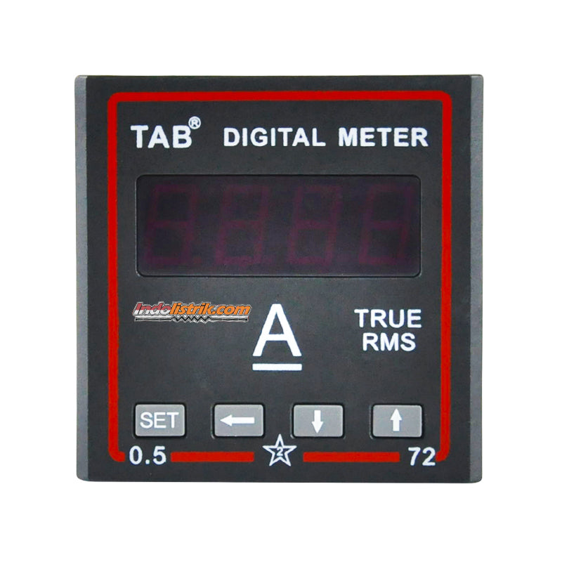 TAB Ampere Meter Digital DC 72x72 via shunt 60mV