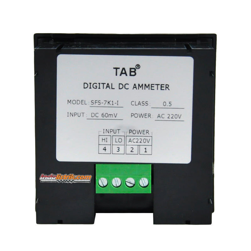 TAB Ampere Meter Digital DC 72x72 via shunt 60mV