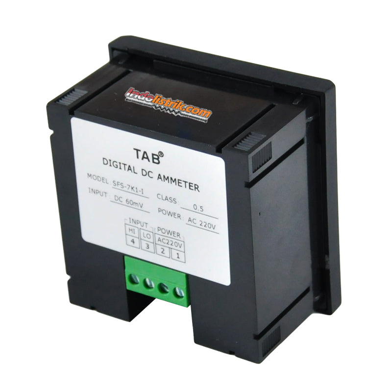 TAB Ampere Meter Digital DC 72x72 via shunt 60mV
