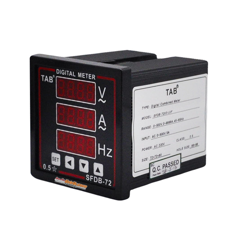TAB Digital Multi meter 72x72 VAF 1phase