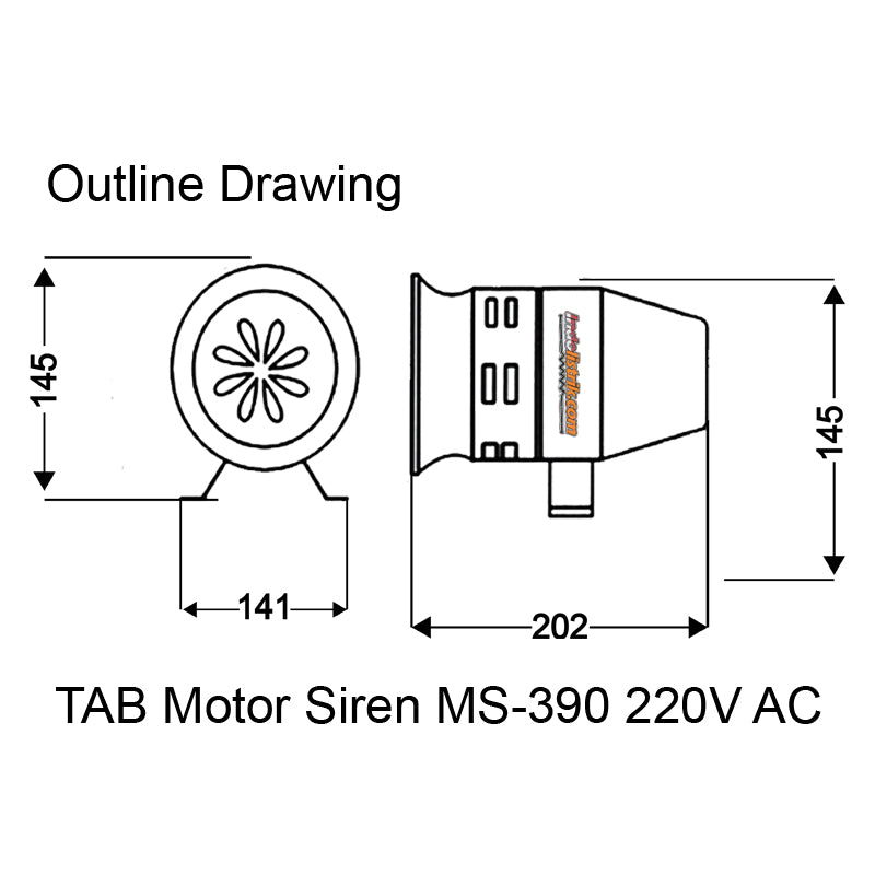 TAB Motor Siren MS-390 220V AC