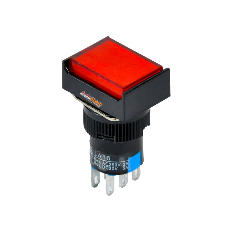 TAB Push Button 16mm LA16J-22S Persegi Merah