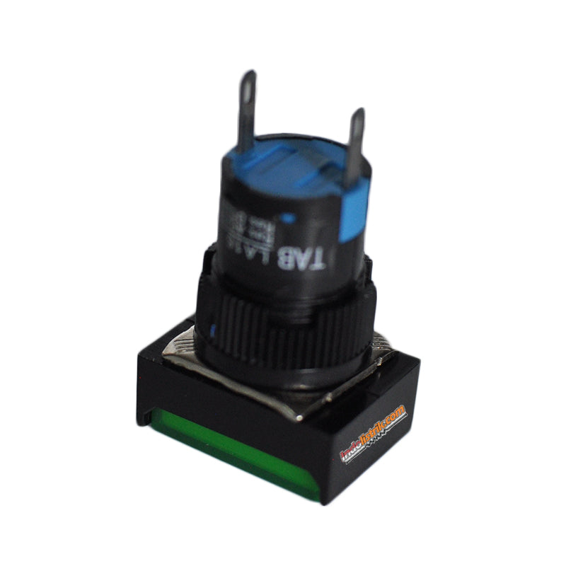 TAB Pilot Lamp LED 16mm LA16J-XD 220 VAC Persegi Hijau