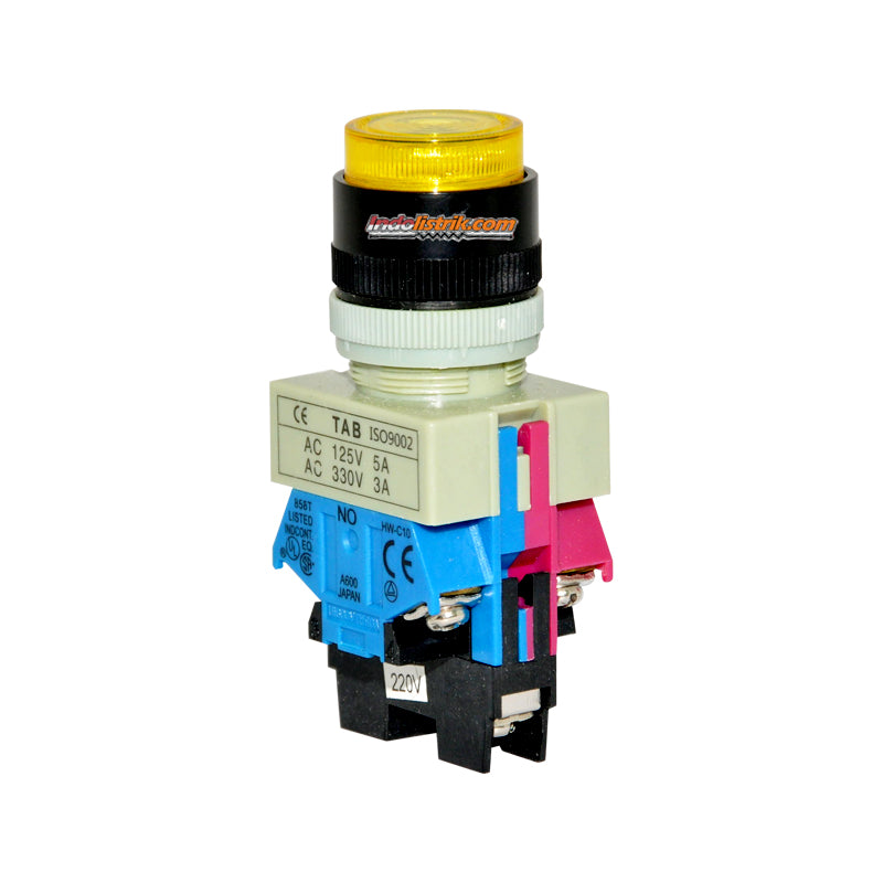 TAB Illuminated Push Button 220 VAC ALW29911EP Kuning