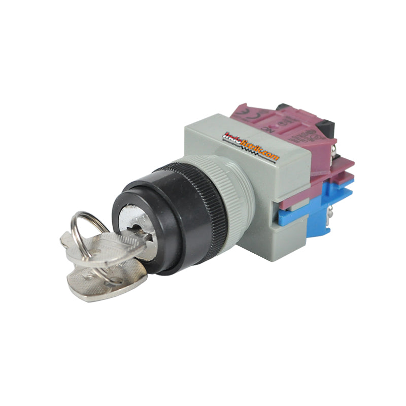 TAB Key-Selector Switch 3posisi Stay-Put 22mm XPB22-22A-11Y/31