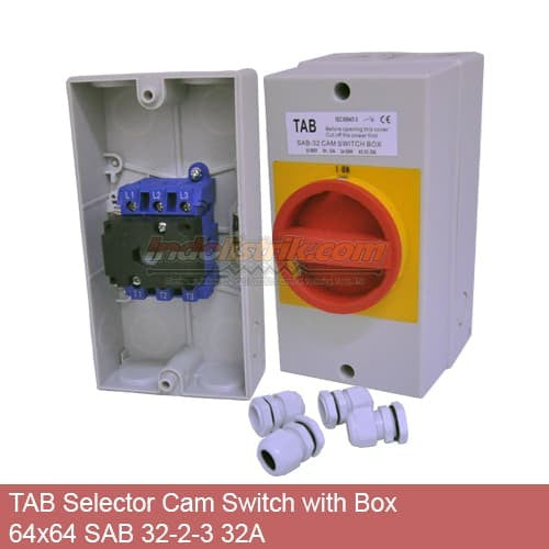 TAB Selector Cam Switch with Box 64x64 SAB 32-2-3 32A