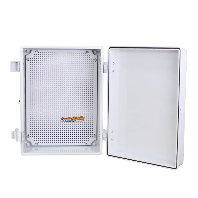 Durabox Box Panel Plastik ABS 300x400x180 mm Abu-Abu Lengkap Base Plate