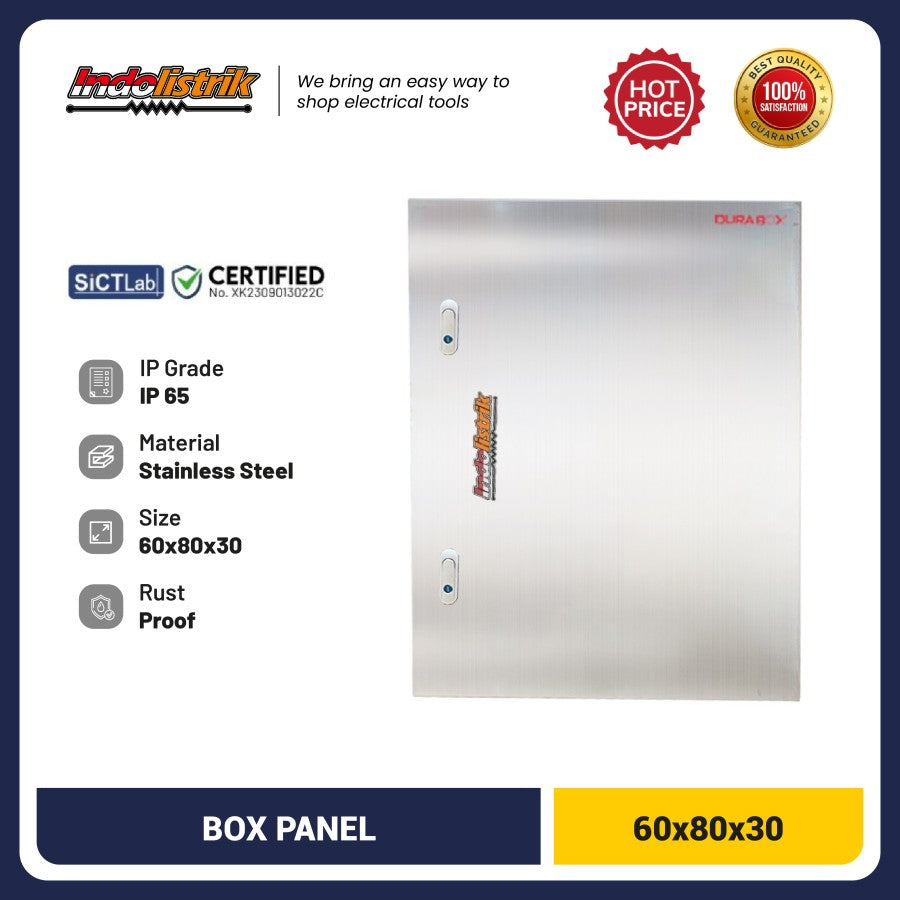 Box Panel Listrik Stainless Steel Indoor Wall SIW-ST 60x80x30 DURABOX