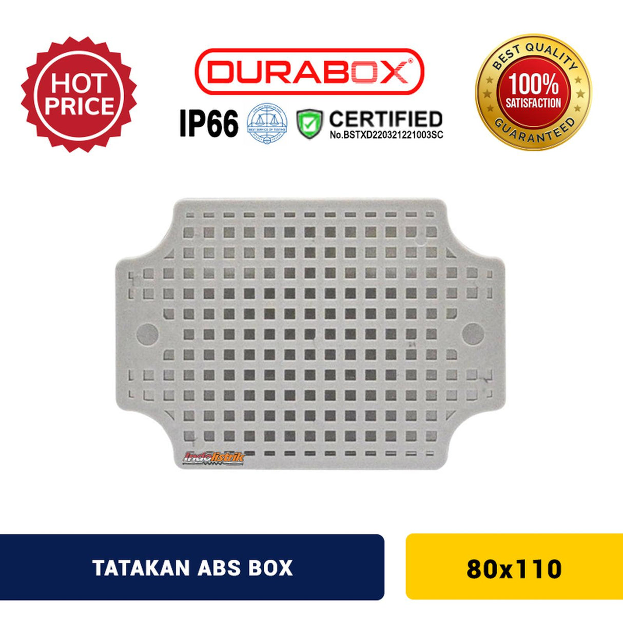 Durabox Tatakan ABS Box Plastik Base Plate 80x110 mm Abu-abu
