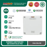 Durabox ABS Junction Box Plastik 125x125x100 mm Abu-abu