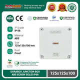 Durabox ABS Junction Box Plastik 125x125x100 mm Abu-abu