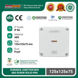 Durabox ABS Junction Box Plastik 125x125x75 mm Abu-abu