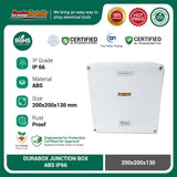 Durabox ABS Junction Box Panel Plastik 200x200x130 mm Abu-abu