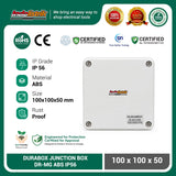 Durabox Junction Box ABS IP56 100x100x50mm Box Panel Listrik Waterproof Tahan Air
