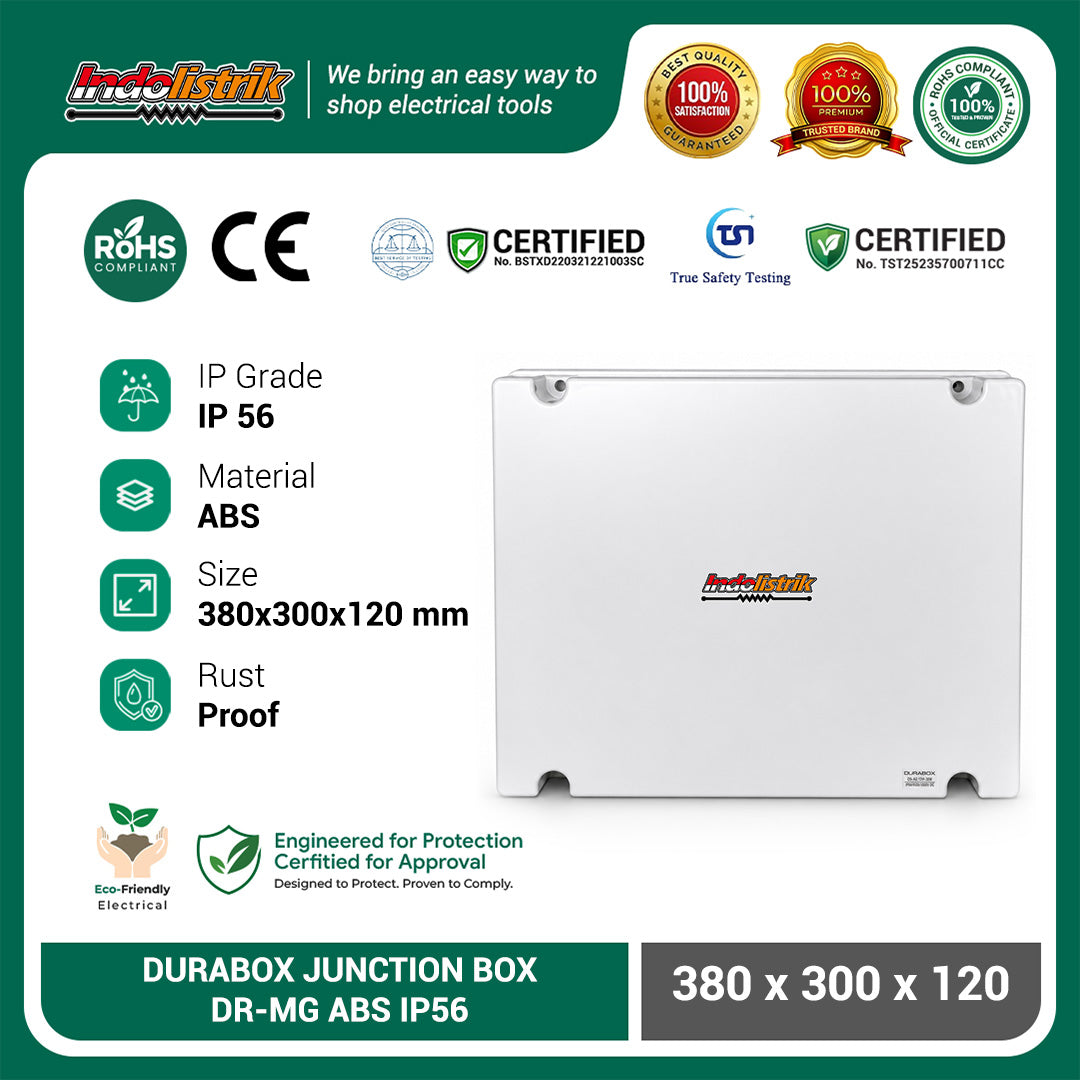 Durabox Box Panel ABS IP56 380x300x120 mm Junction Box Waterproof