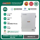 ABS Junction Box Plastik 300x400 x 170 mm Abu-abu + Base Plate Durabox