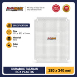 Durabox Tatakan Box Plastik 280x340mm Base Plate Dudukan Junction Box ABS Warna Abu Abu
