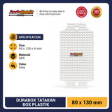 Durabox Tatakan Box Plastik 80x130mm Base Plate Dudukan Junction Box ABS Warna Abu Abu