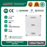 ABS Junction Box Plastik 125x175 x 75 mm Abu-abu Durabox