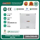 ABS Junction Box Plastik 200x200 x 95 mm Abu-abu Durabox