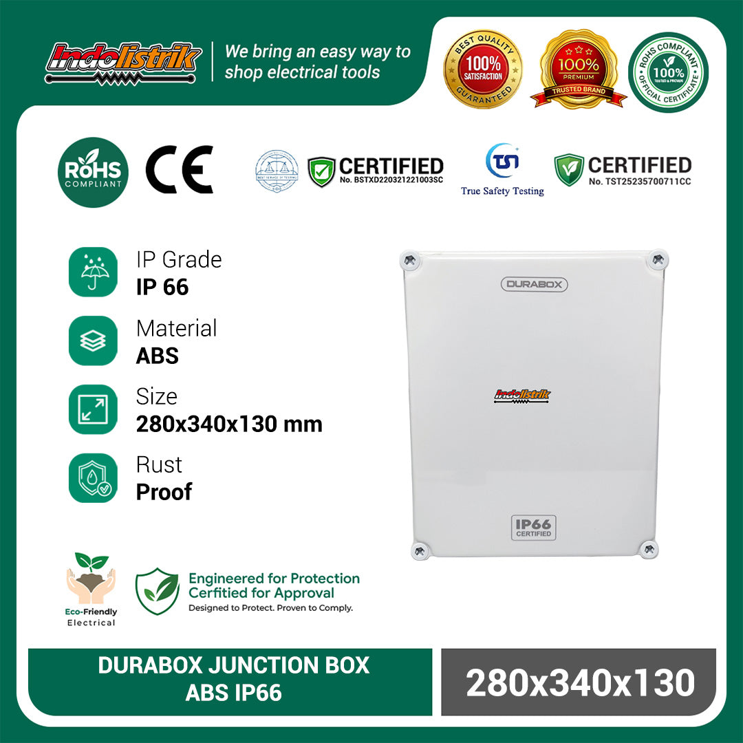 ABS Junction Box Plastik 280x340 x 130 mm Abu-abu Durabox