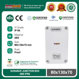ABS Junction Box Plastik 80x130 x 70 mm Abu-abu Durabox