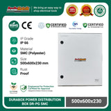 Durabox Box Panel 600x500x230 mm Polyester + Metal IP66 Weatherproof