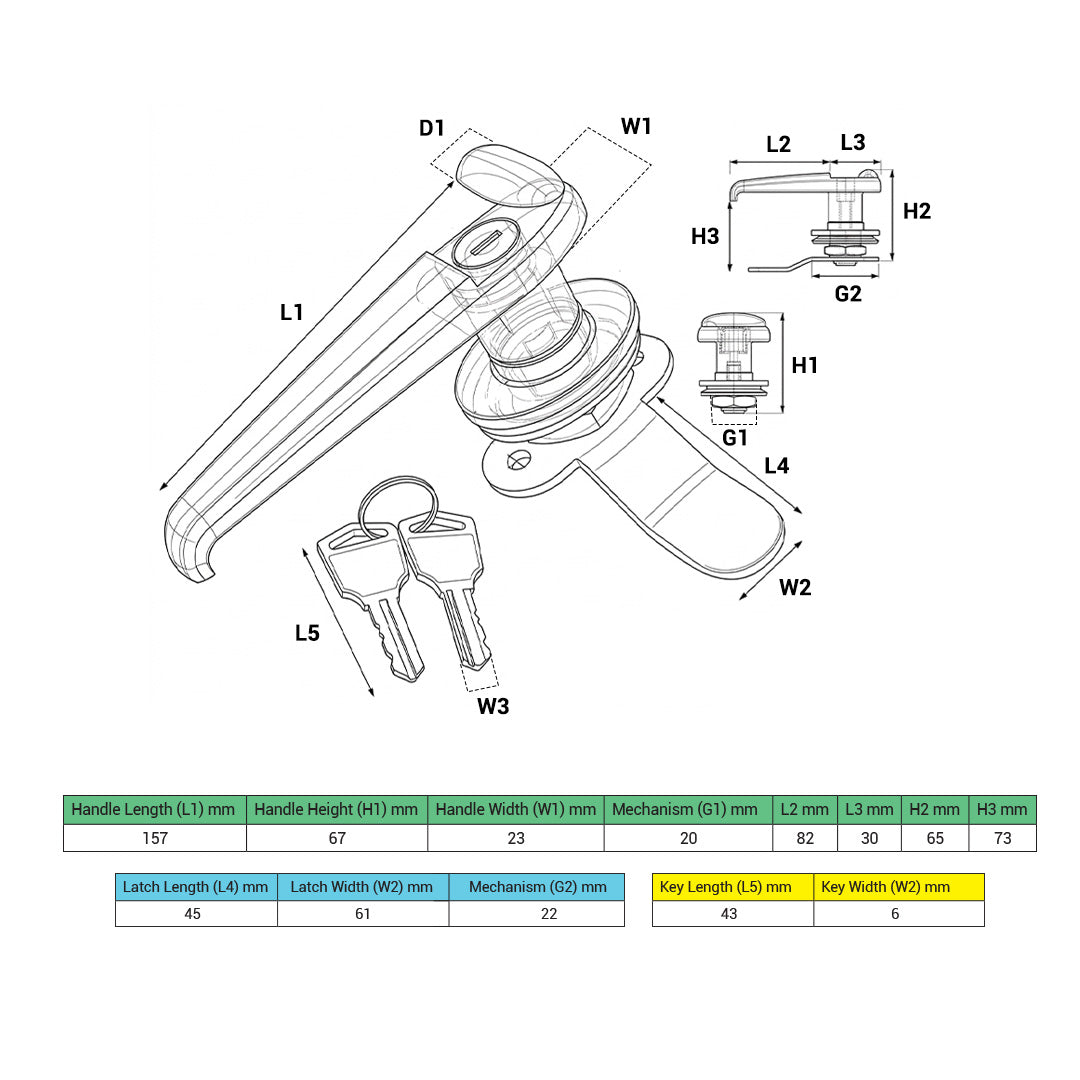 Kunci Panel Haitan MS308-2-2 Lever Handle Lock