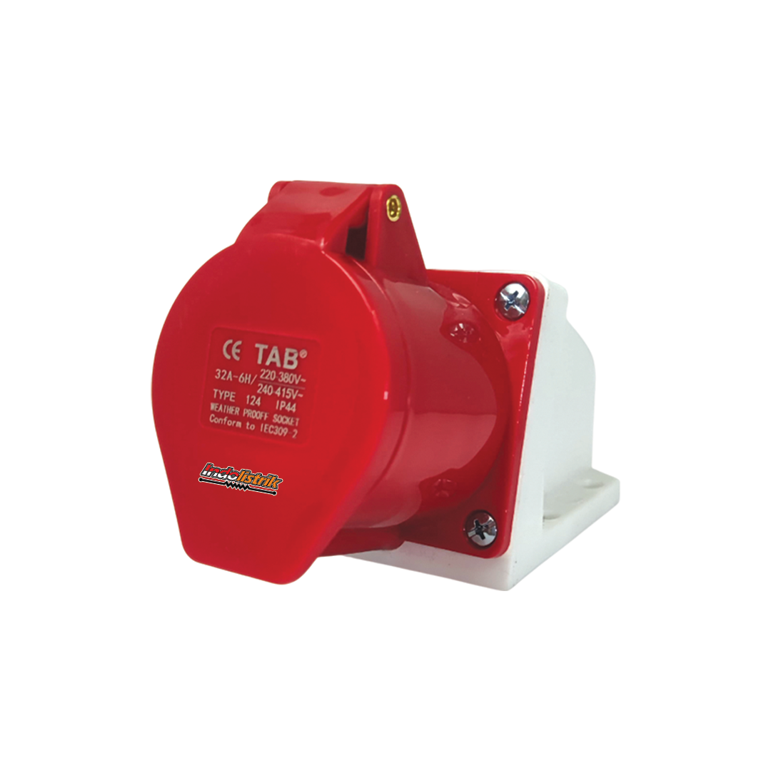 TAB Industrial Surface Mounting Socket CEE 124 (4P x 32 Ampere).