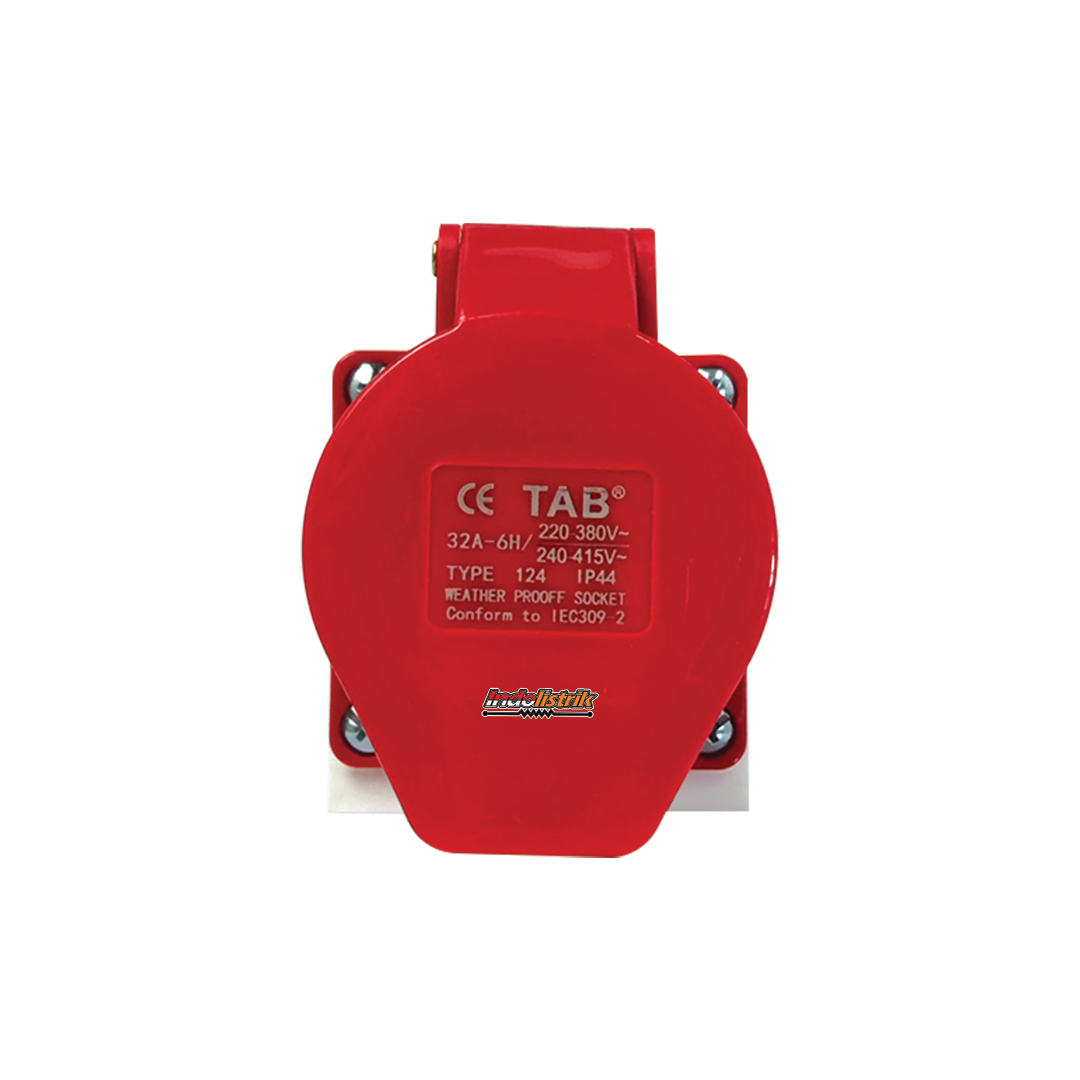 TAB Industrial Surface Mounting Socket CEE 124 (4P x 32 Ampere).