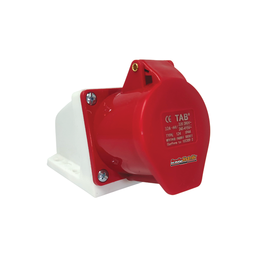 TAB Industrial Surface Mounting Socket CEE 124 (4P x 32 Ampere).
