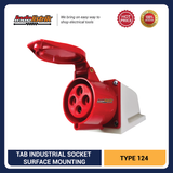 TAB Industrial Surface Mounting Socket CEE 124 (4P x 32 Ampere).