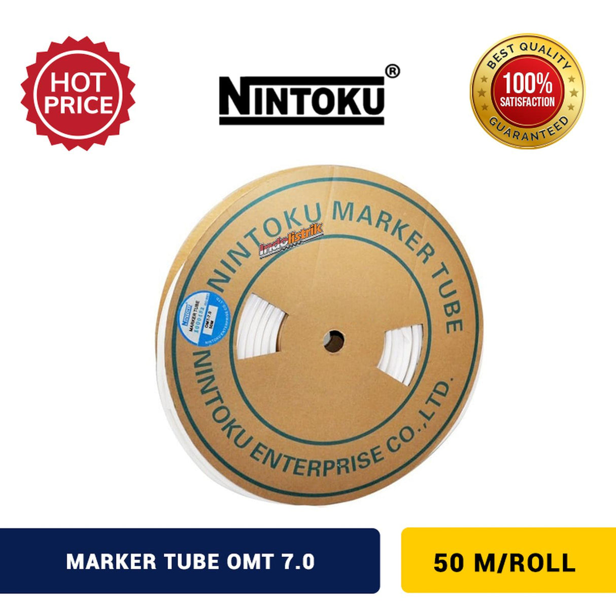 Nintoku Kabel Marker Tube OMT 7.0 50Mtr/Roll Putih