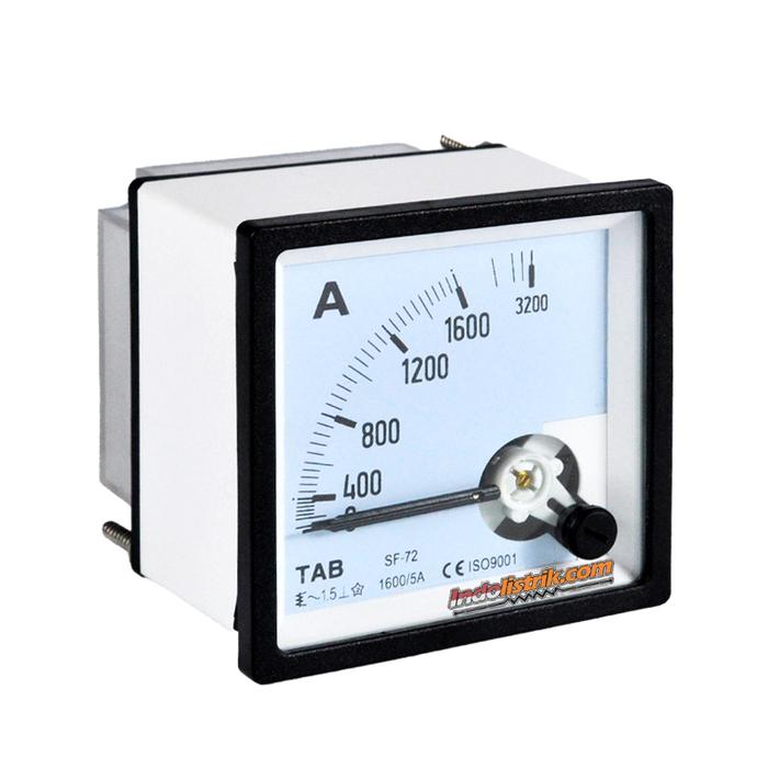 TAB Ampere Meter Analog 72x72 Via CT 1600/5A