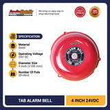 TAB Alarm Round Bell 24VDC 4 inch Merah
