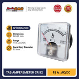 TAB Ampere meter CR52 15A (AC/DC)