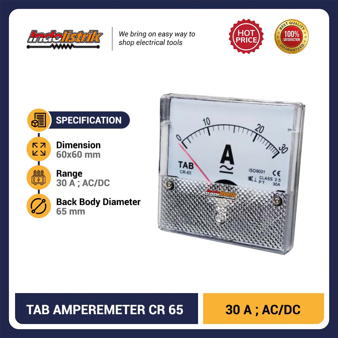 TAB Ampere meter CR65 30A (AC/DC)