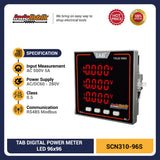 TAB SCN310-96S Digital Power Meter 3 Phase LED 96x96 RS485 Modbus
