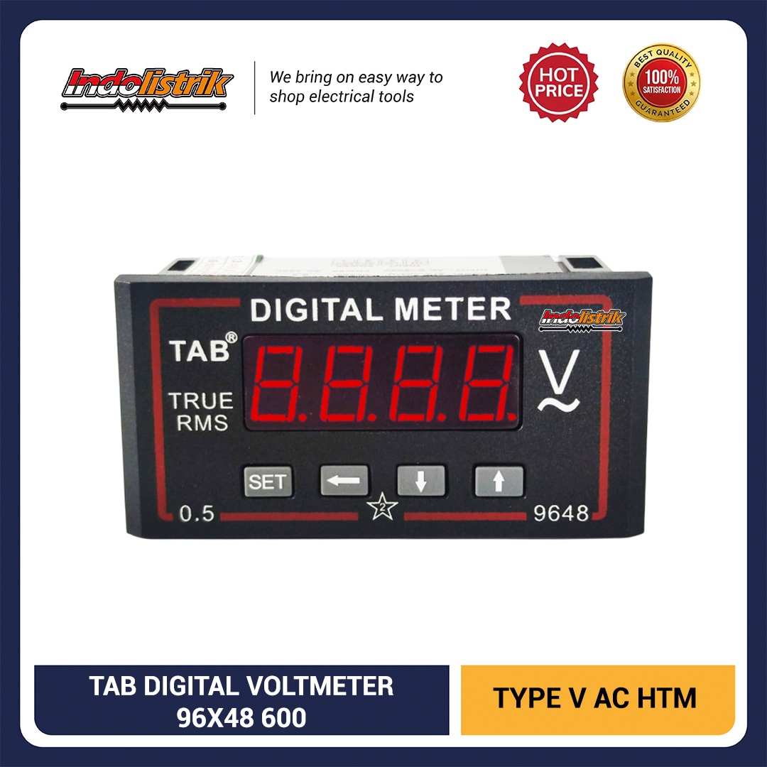 TAB Digital Voltmeter 96x48 600VAC