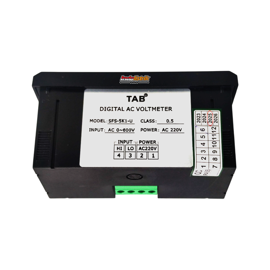 TAB Digital Voltmeter 96x48 600VAC