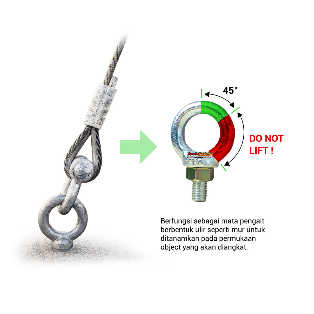 Eye Bolt M12 TAB EB-M12A-L Baut Mata Baja Lifting Industrial