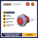 TAB Industrial Mobile Mounting Socket CEE 235 (5Poles x 63 Ampere) - New Series