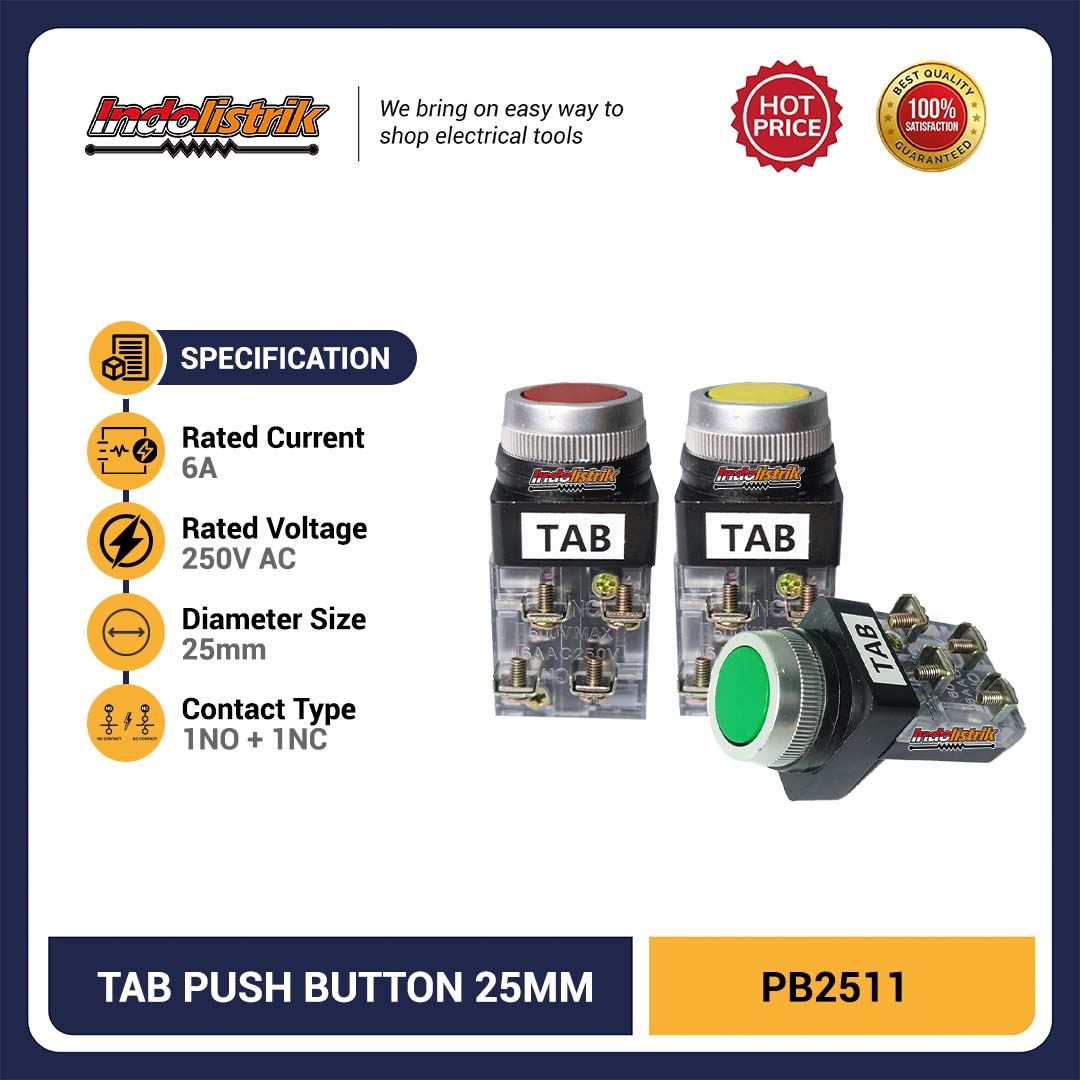 TAB Push Button PB2511 Hijau