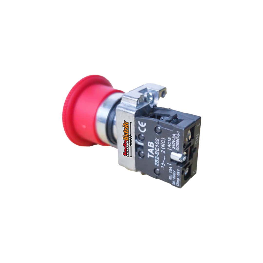TAB Emergency Push Button Push Lock LAY5-BS542 Merah