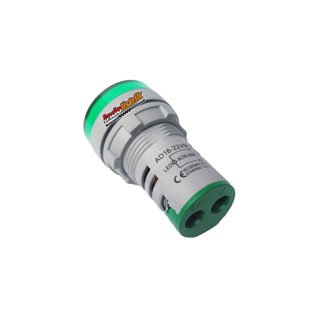 Lampu Indikator Panel LED 22mm Hijau AC 50-500V Pilot Lamp TAB