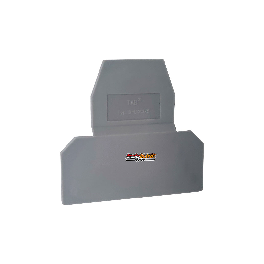 End Cover Terminal Block TAB D-UKK3/5 Penutup Terminal DIN Rail End Plate Aksesoris Panel Listrik Abu Abu