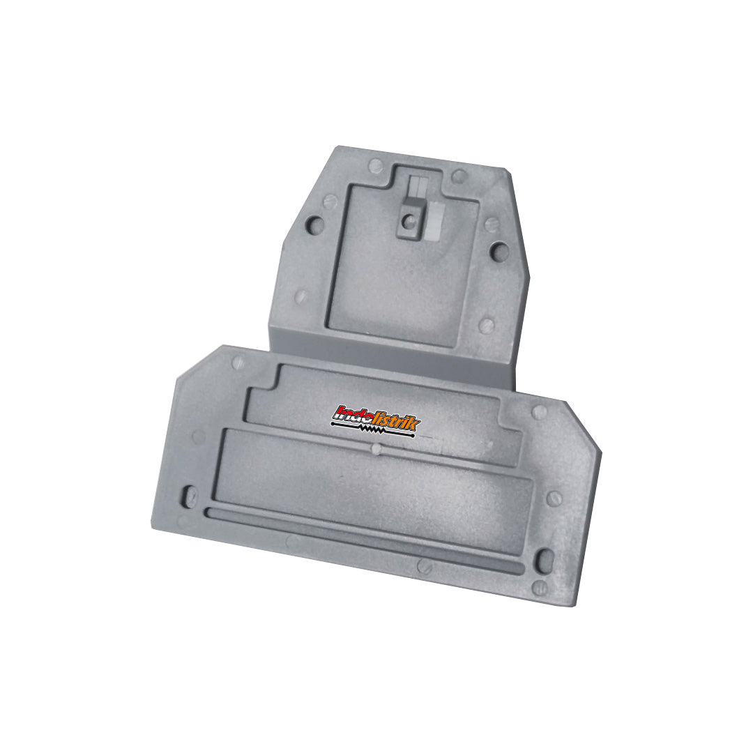 End Cover Terminal Block TAB D-UKK3/5 Penutup Terminal DIN Rail End Plate Aksesoris Panel Listrik Abu Abu