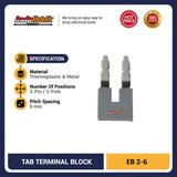 Jumper Terminal Block 2 Pin TAB EB 2-6 Bridge Connector Panel Listrik