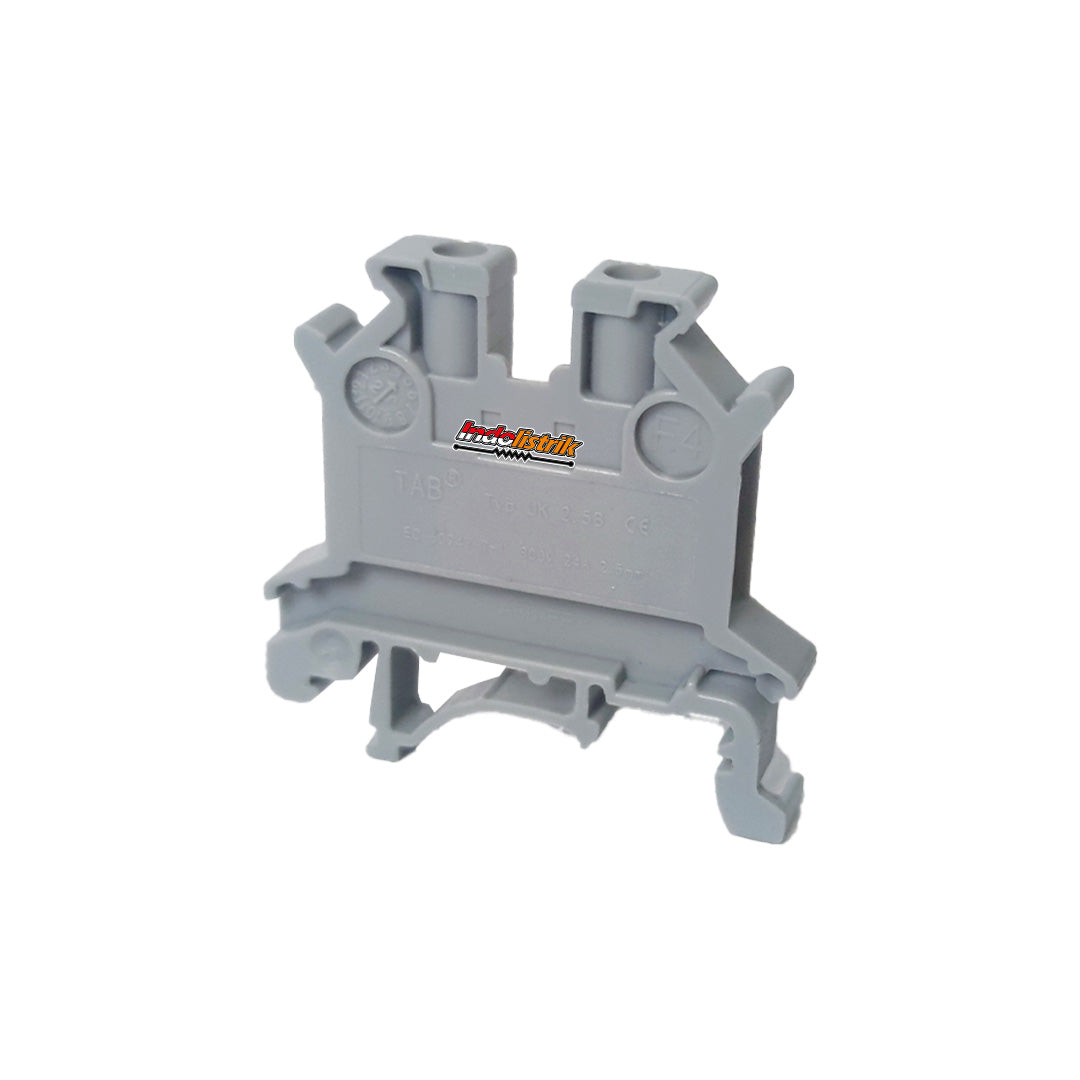 Terminal Block UK2.5B TAB Rel DIN Konektor Kabel Panel Listrik Abu Abu