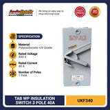 TAB Weatherproof Isolating Switch UKF-340 3 Pole 40A